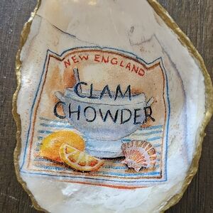 Stanley New England Clam Chowder Shell Art - Gold and White